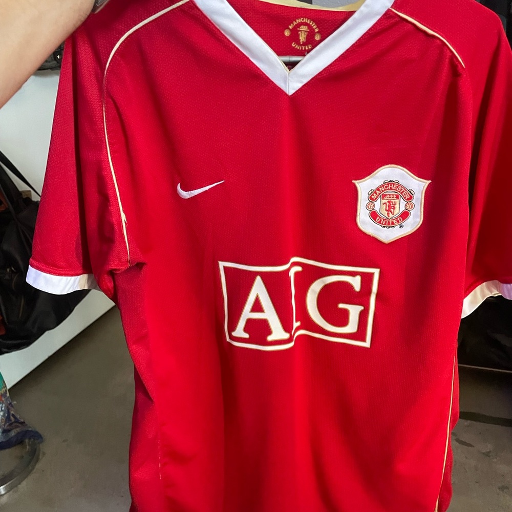 Nike Red and White Manchester United Jersey
